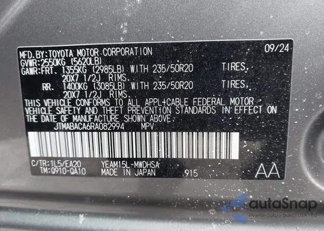 2024 Toyota Bz4X Limited z USA, uszkodzony, nr VIN JTMABACA6RA082994